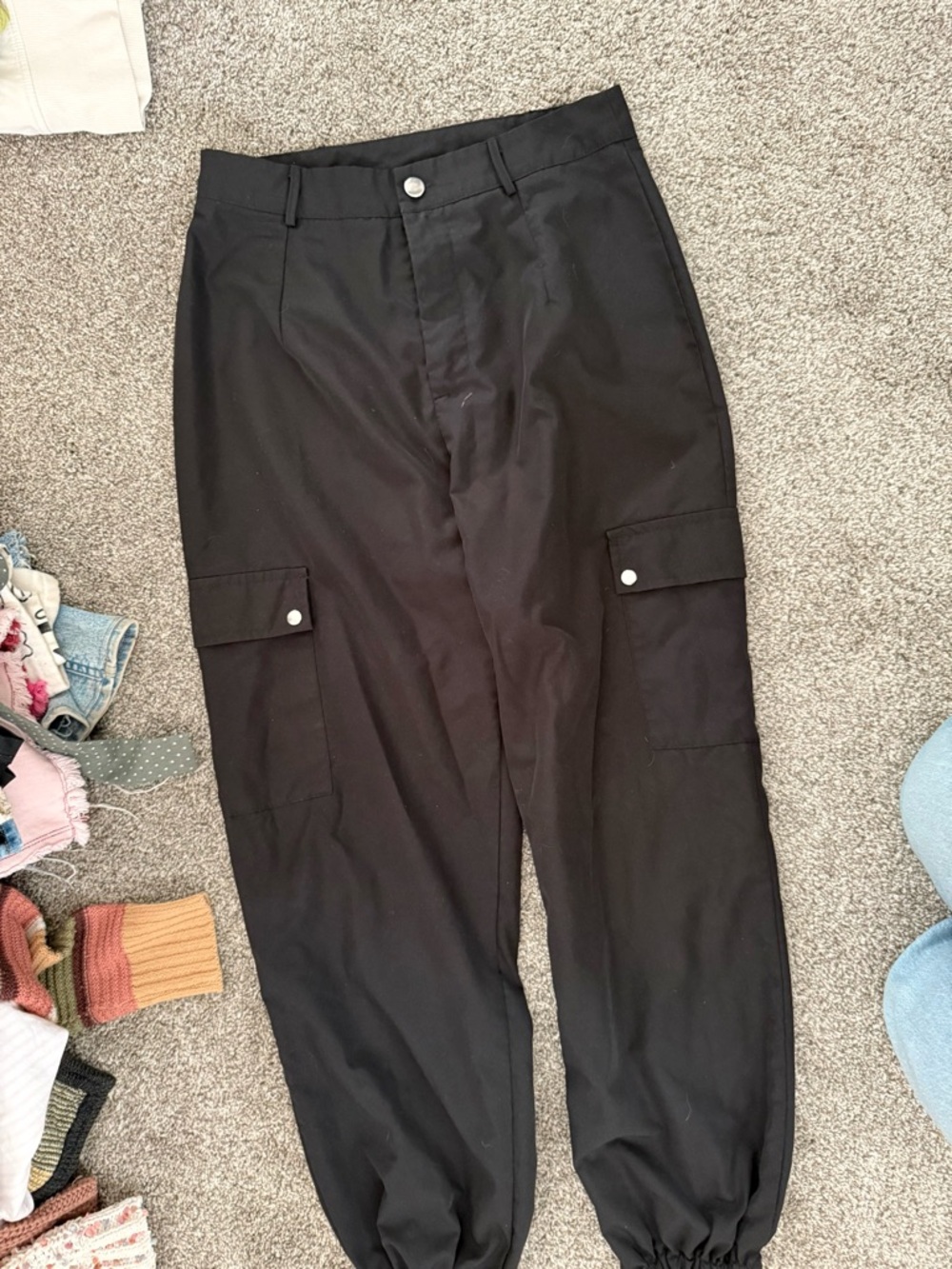SHEIN Black Utility Cargo Joggers